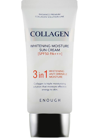 Солнцезащитный крем для лица с морским коллагеном Collagen 3in1 Whitening Moisture Sun Cream SPF50 PA+++ 50ml (822133-5841) ENOUGH (368611776)
