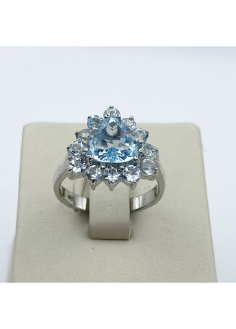 Кольцо серебряное с голубым топазом 19 5,95 г No Brand (370142492)