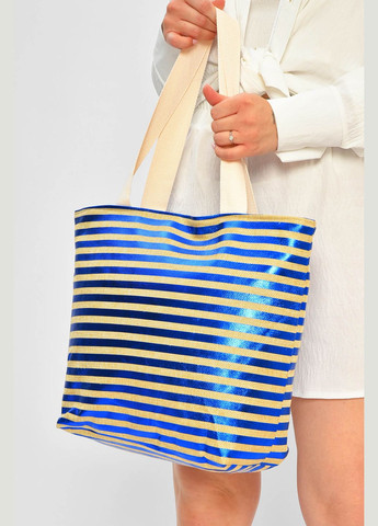 Сумка пляжная женская синего цвета с принтом Let's Shop (337467688)