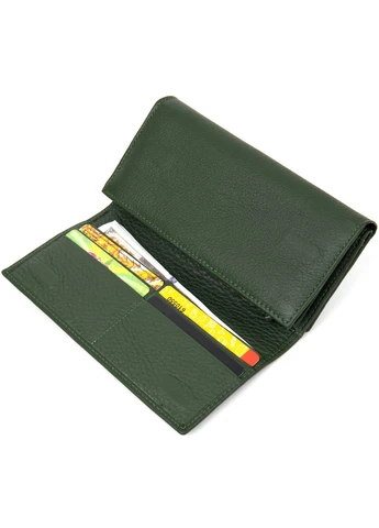 Оригінальний жіночий гаманець ST Leather Зелений Верховинка 19389 (398291973)