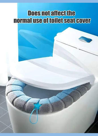 Универсальный чехол / накладка на сидение унитаза Мягкий и Теплый Серо-розовый с петелькой (7802511) No Brand (307833981)