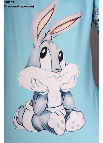 Светло-голубая всесезон женская пижама кроленок футболка + брюки Saimeiqi