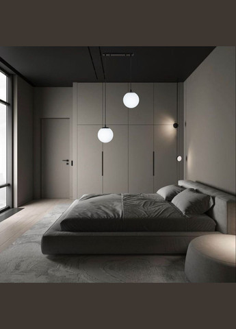 Чорна підвісна люстра на 2 лампи (56-PR150F-2 BK+WH 350) No Brand (370071423)