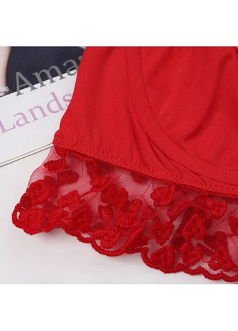 Червоний демісезонний мереживний комплект із поясом. мереживна спідня білизна з принтом сердець. жіноча прозора спідня білизна s, червона China