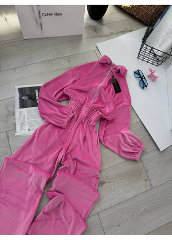 Комбинезон женщинам No Brand комбинезон-брюки однотонный розовый вечерний велюр