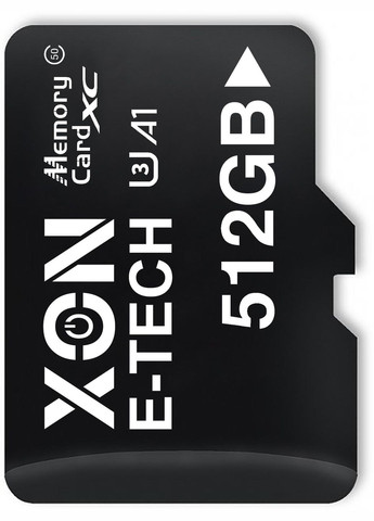 Карта пам'яті XON microSDXC 512GB Class 50 (A1) UHS-I/U3 + SD adapter (MCXC5512BA 3541) Чорна XON E-Tech (331890521)