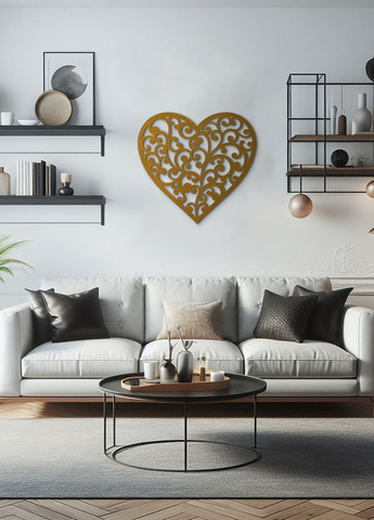 Современная картина на стену в спальню, декор для комнаты "Любящее сердце", минималистичный стиль 35х38 см Woodyard (292112617)