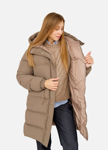 Коричнева зимня жіноча куртка колір коричневий цб-00259692 Yuki