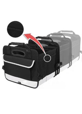 Органайзер ящик бокс складаний з ремінцями для додаткової фіксації в багажник автомобіля 88х36х30 см (477036-Prob) Чорний Unbranded (293814606)