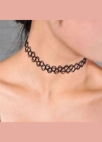 Шикарный набор черных чокеров чокер на шею, браслет и кольцо плетеный Панк готический ошейник ожерелье No Brand (346125132)