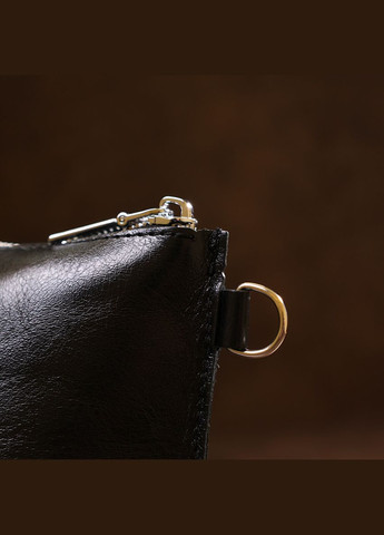 Зручна шкіряна косметичка чорний 16409 Shvigel (335425624)