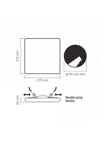 LED світильник безрамковий квадратний VLE-DLFS-244 24W 4000K 220V Videx (383065290)