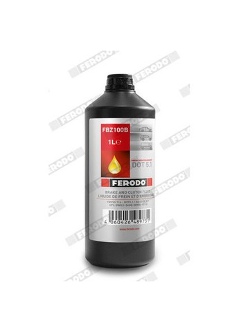 Жидкость тормозная DOT 5.1 1л DOT5.1 1L (6 X 1L) ТОЧКА КИПЕНИЯ 271°C (FE FBZ100B) Ferodo (362607191)