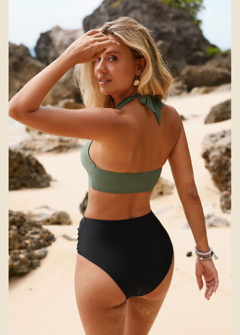 Оливковый (хаки) летний купальник (топ, трусы) CUPSHE