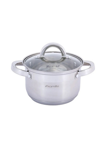 Набор кастрюль из нержавеющей стали 12 предметов для индукции и газа (1.8л, 2.5л, 3.8л, 6.5л) KM- Kamille 5640S (360880082)
