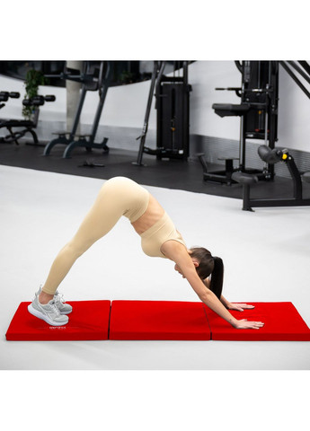 Мат гимнастический жесткий 5см красный Gymtek (369608797)