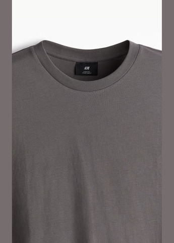 Темно-серая футболка свободного кроя H&M loose fit