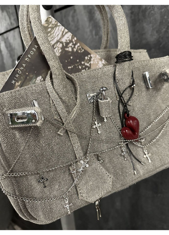 Сумка светлосерая 30 см - (372467700)