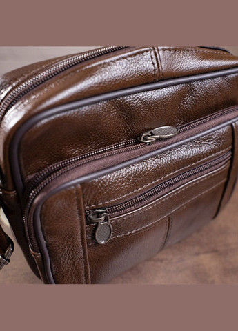 Шкіряна сумка крос боді чоловіча месенджер через плече коричнева 14988 Vintage (329198793)