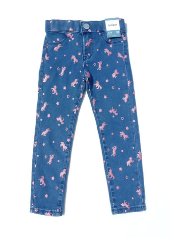 Голубые демисезонные прямые джинсы детские с оригинальной аппликацией Lefties