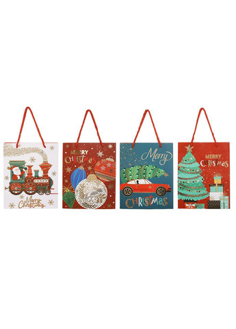Подарочный пакет с новогодним принтом 18*23*10см, набор 4 шт. Home Decor (362562222)