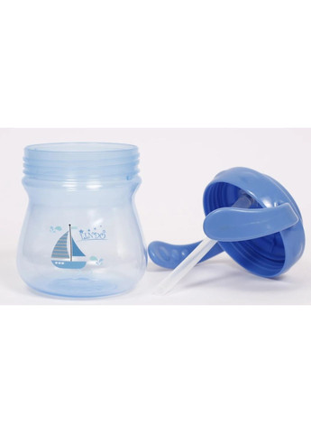 Поильник-непроливайка с ручками и силиконовой трубочкой, 6+ мес., 250 мл, голубой () Lindo LI 708 гол (369444439)