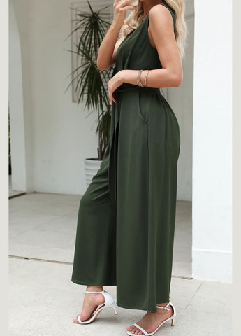 Комбінезон CUPSHE однотонний темно-зелений повсякденний поліестер