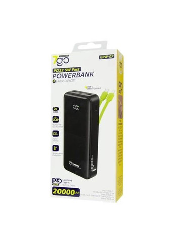 УМБ портативное зарядное устройство быстрой зарядки Powerbank 7go 20000 mAh 22.5 W павер банк QC3 и PD No Brand (372185727)