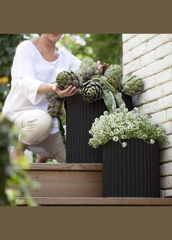 Вазон Cylinder Planter L 39 л сірий Keter (316612825)
