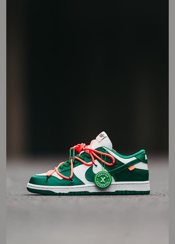 Зелені кросівки унісекс Nike Dunk Low x Off-White