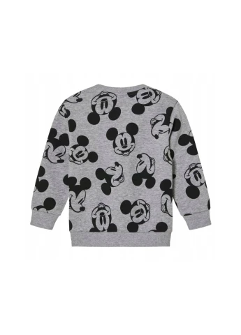 Disney свитшот с начесом для мальчика mickey mouse 463974 серый повседневный хлопок, полиэстер, трикотаж