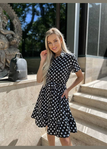 Черно-белое платье весна/лето ткань софт No Brand