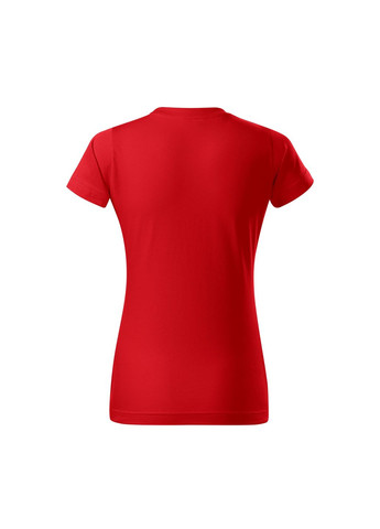 Красная всесезон футболка женская хлопковая однотонная красная 134-07 с коротким рукавом Malfini Basic