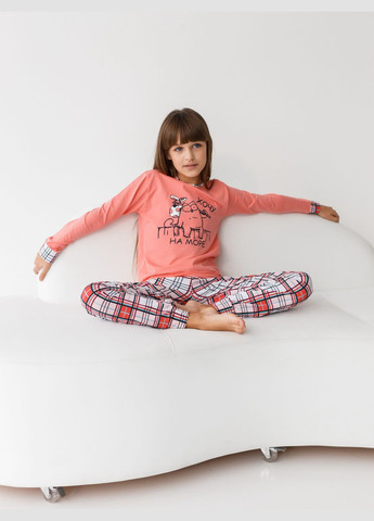 Персикова піжама на дівчинку зі штанами Nicoletta