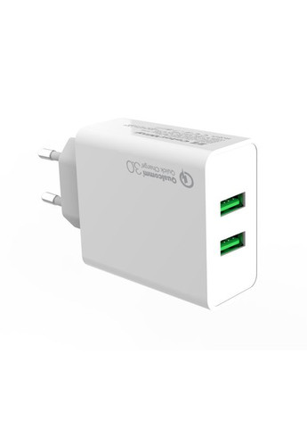 Зарядний пристрій 2 USB Quick Charge 3.0 (36W) White (CWCHS017Q-WT) Colorway (294978799)