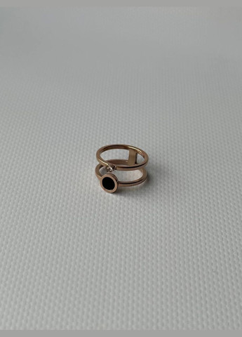 Жіноче стильне кільце подвійне декор цирконій вставка чорна акрилова медична сталь ( ) Xuping Jewelry (330618919)