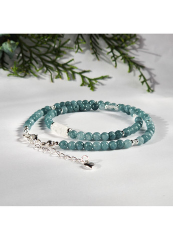 Чокер натуральный Горный Хрусталь и Кварц под Аквамарин, фур-ра гип-ный сплав цвет серебро d-4-2мм+- L-39-44см No Brand кварц, горный хрусталь латунь, натуральный камень серебро (362695417)