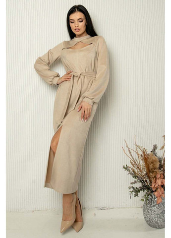 Кремовое праздничный платье Ри Мари однотонное