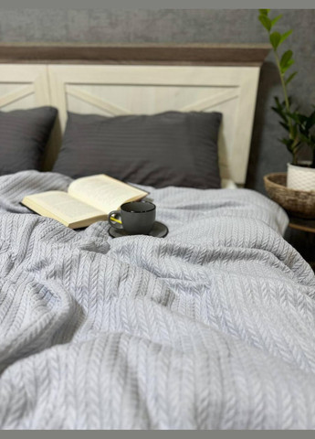 Плед кіска піке легкий Сірий Євро (ВЕ2200В) No Brand (308754604)