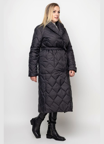 Плащ стьобаний Селена чорний 0393 Vlavi зима (347146154)