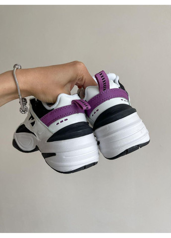 Черные демисезонные кроссовки мужские nike m2k tekno white black purple найк м2к текно No Brand