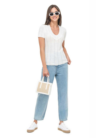 Молочний демісезонний бавовняний джемпер з коротким рукавом SVTR