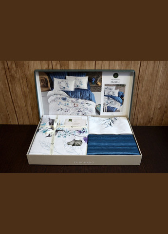 Постельное белье Premium Satin 200×220 Floral Blue La Romano (318387317)
