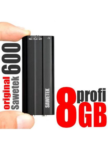 Мини диктофон с активацией голосом Sawetek 600, 8 Гб, MP3, VOX, метал, 50 часов записи Savetek (308020379)