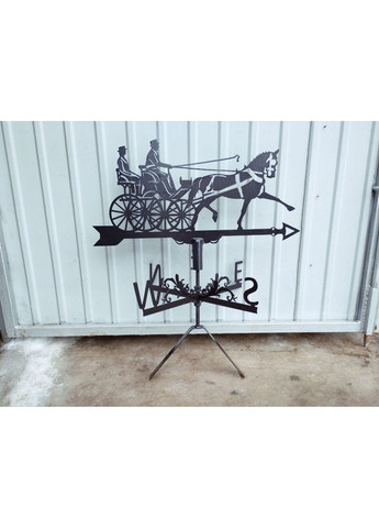 Флюгер на дом Карета из металла 2 мм, флюгер на крышу Серендый 70 см No Brand (368896578)