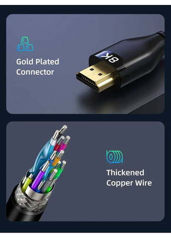 Кабель HDMI-HDMI V 2.1 (M/M), 3 м, Black (CH12N) CABLETIME (368680021)