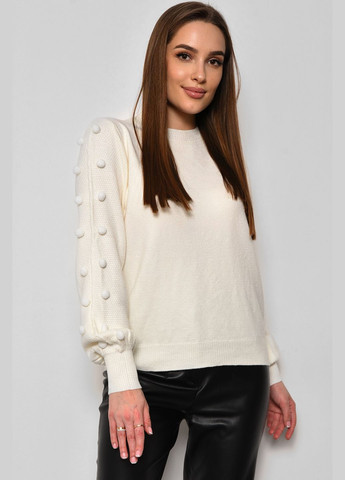 Белый зимний свитер женский белого цвета пуловер Let's Shop