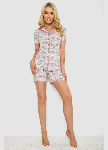 Рожева піжама жіноча з принтом Ager 243R70349