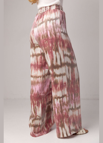 Літні прямі штани на гумці з абстрактним принтом Lurex (292981061)