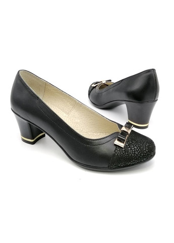 Fashion Женские кожаные туфли на среднем каблуке. Размер.36-23,5см черный з натуральная кожа, украина — демисезон (352168368)